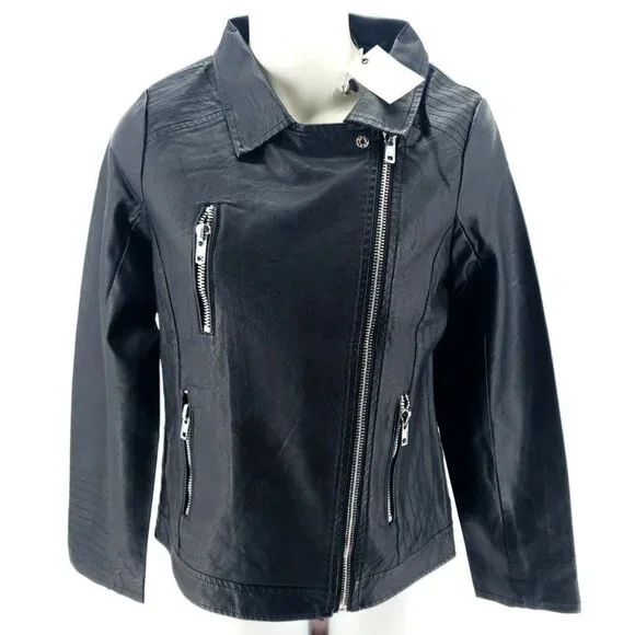SPARKZ COPENHAGEN Faux Leather Moto Biker Jacket SMALL - Picture 1 of 9